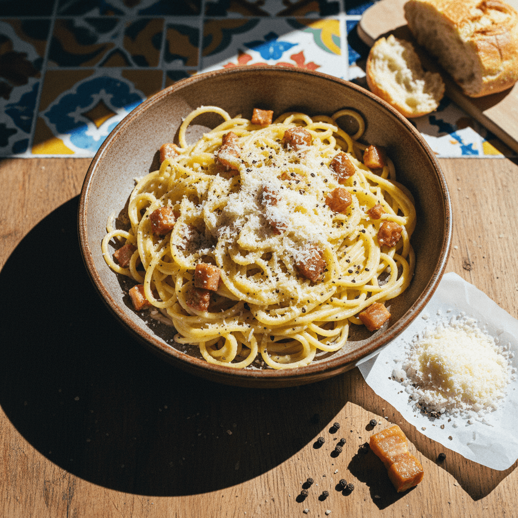 Klassische Carbonara mit frischer Pasta
