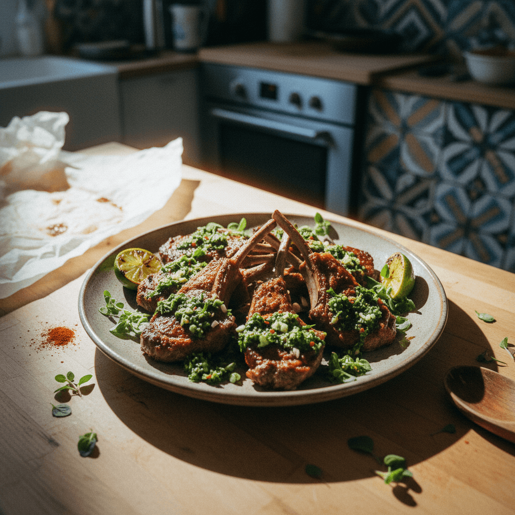 Smoked Paprika Lamb Chops with Chimichurri