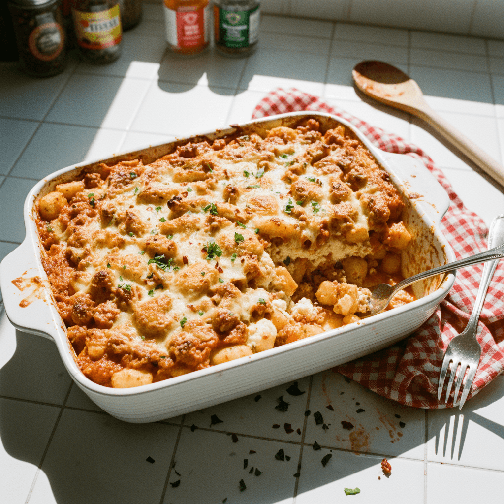 Cauliflower Gnocchi and Sausage Lasagna Bake