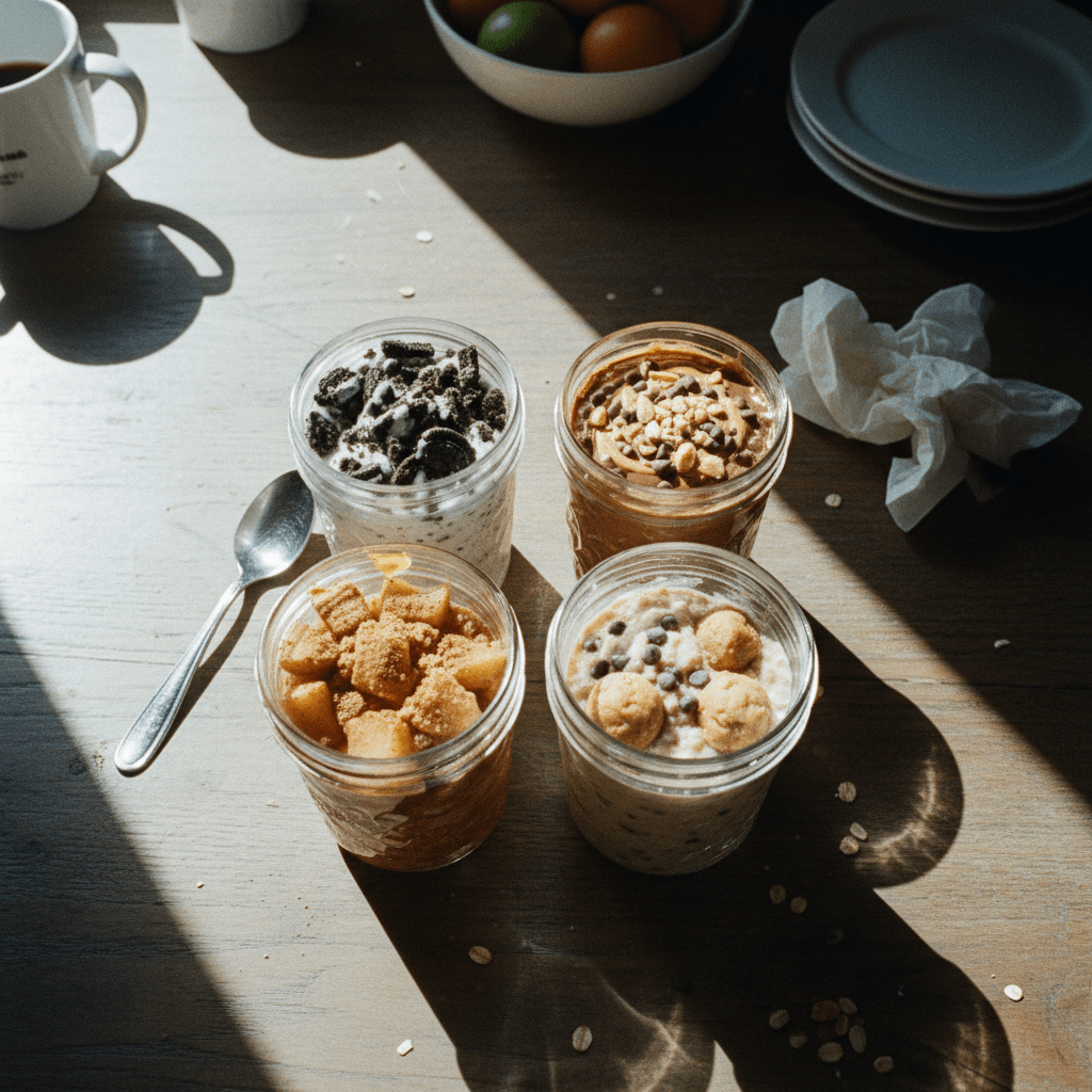High-Protein Overnight Oats (4 Ways)