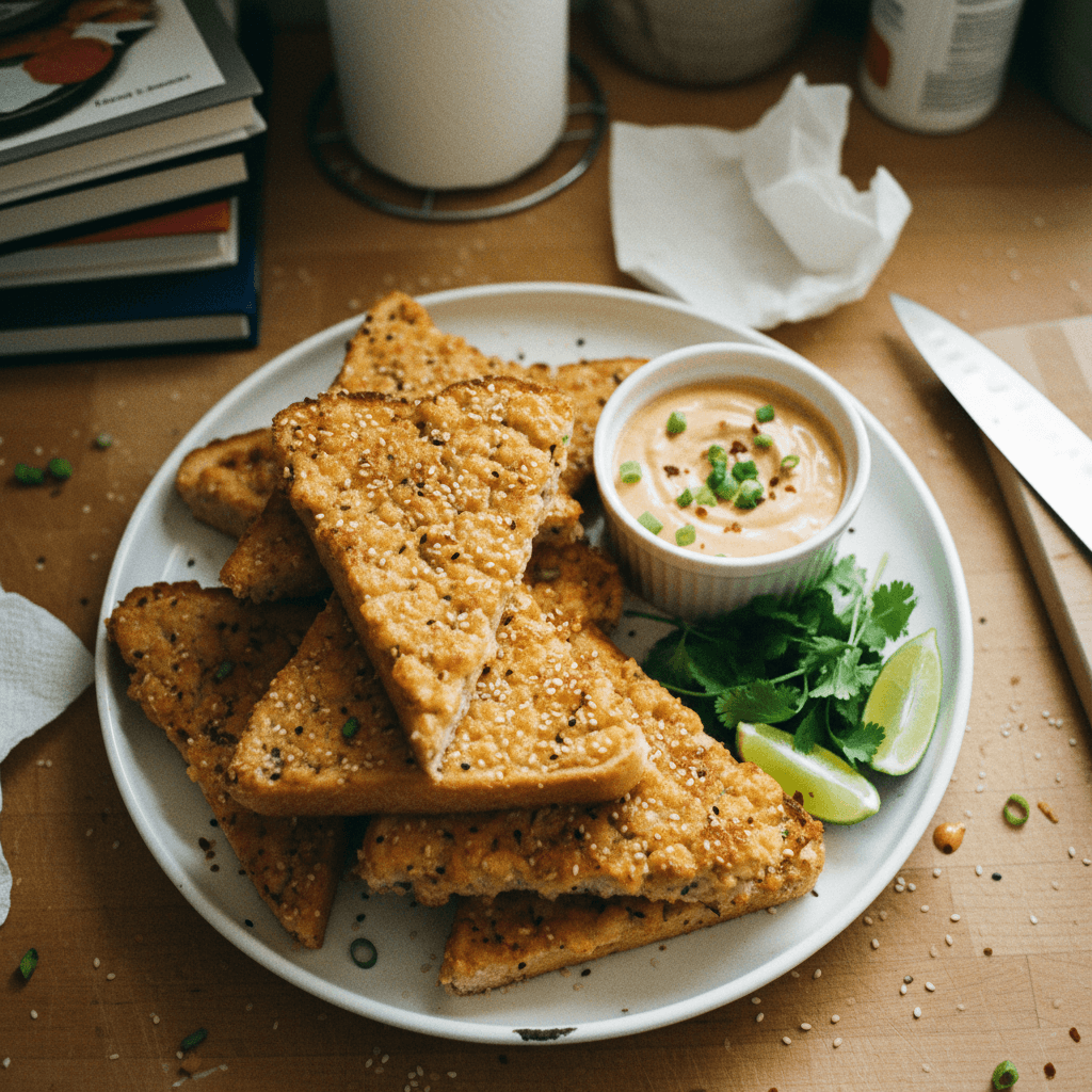 Homemade Prawn Toast with Gochujang Mayo