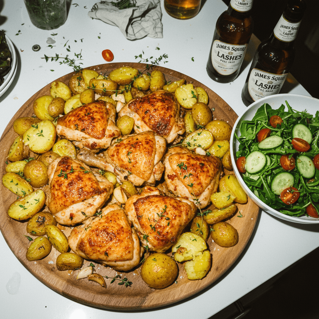 Sunday Roast (Chicken and Potatoes with Salad)