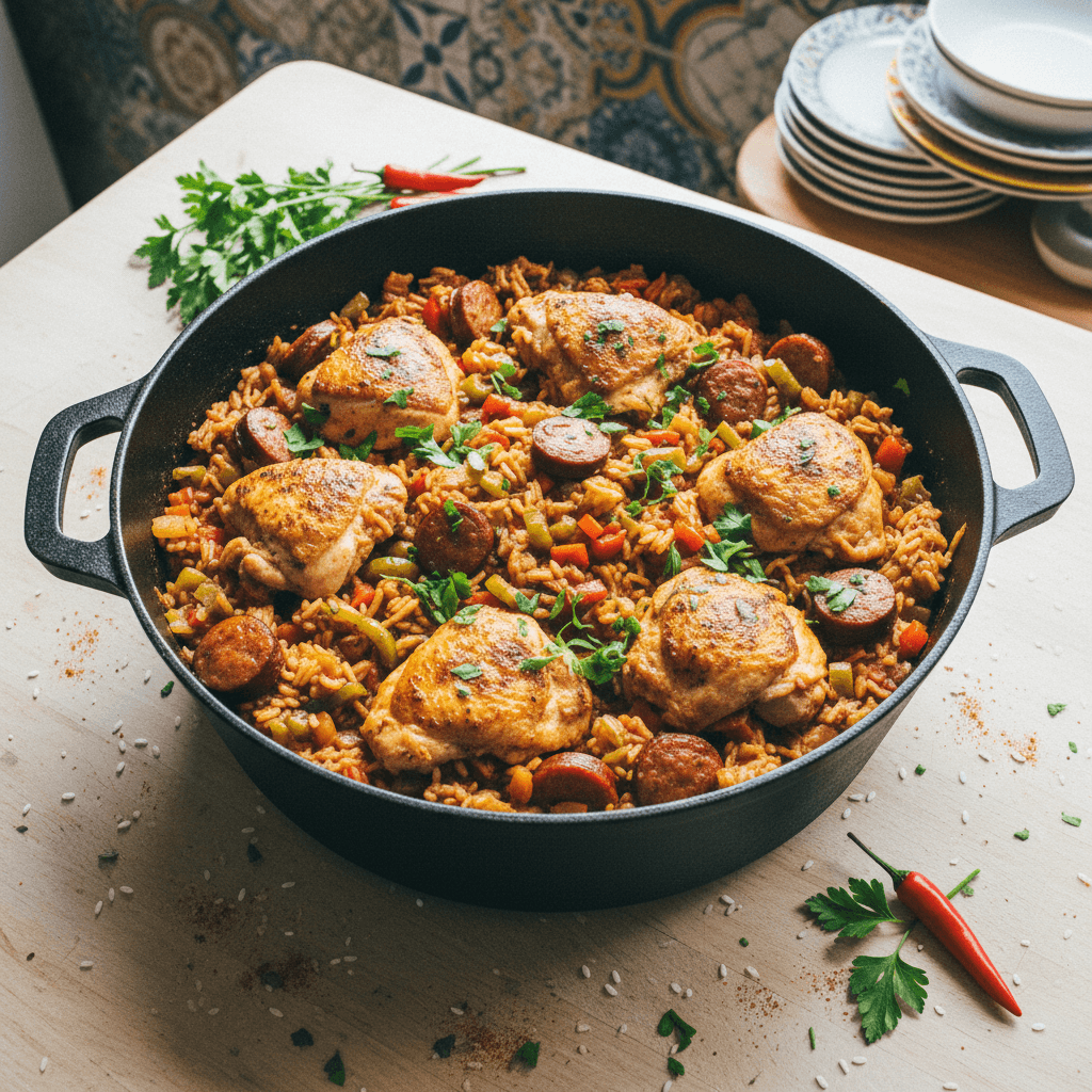 Easy Dump & Bake Jambalaya