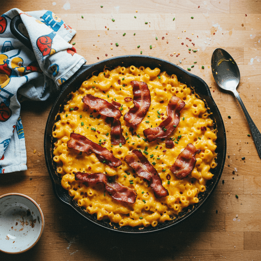Ultimate Cheesy Bacon Macaroni Skillet