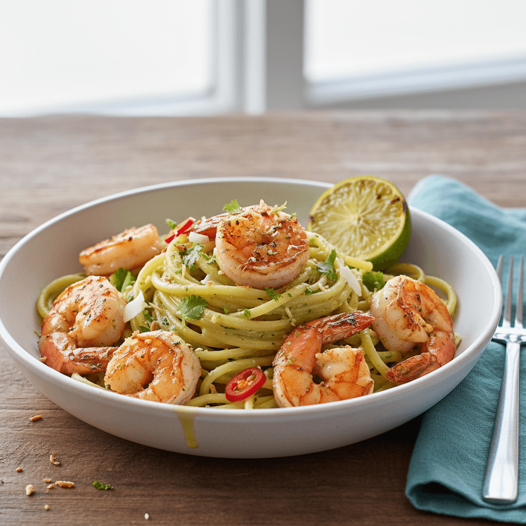 Lime Coconut Shrimp Pasta