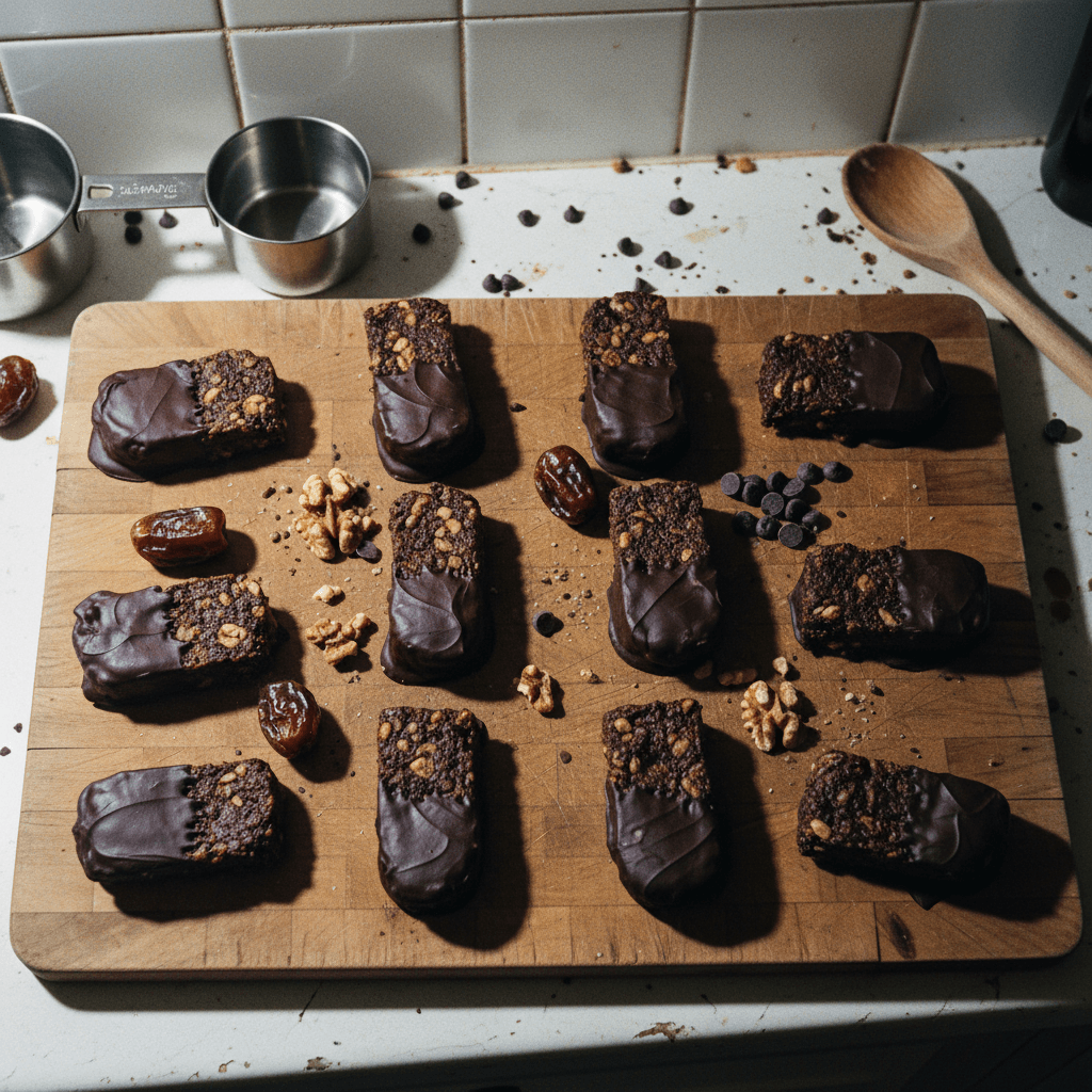 3-Ingredient No-Bake Chocolate Date Walnut Bars