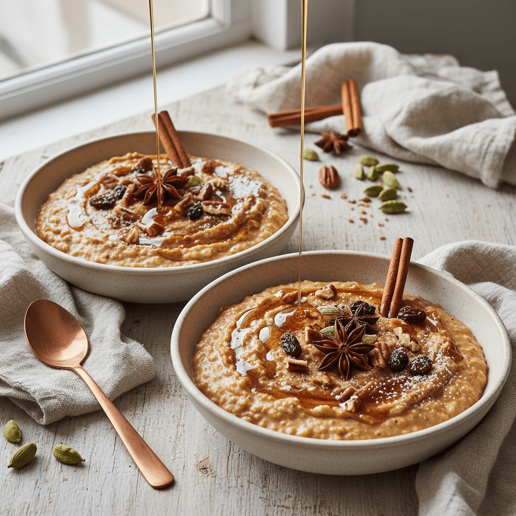 Warm Chai Spiced Oatmeal Bowls