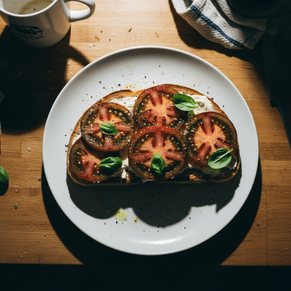 Tomato on Toast with Whipped Tofu
