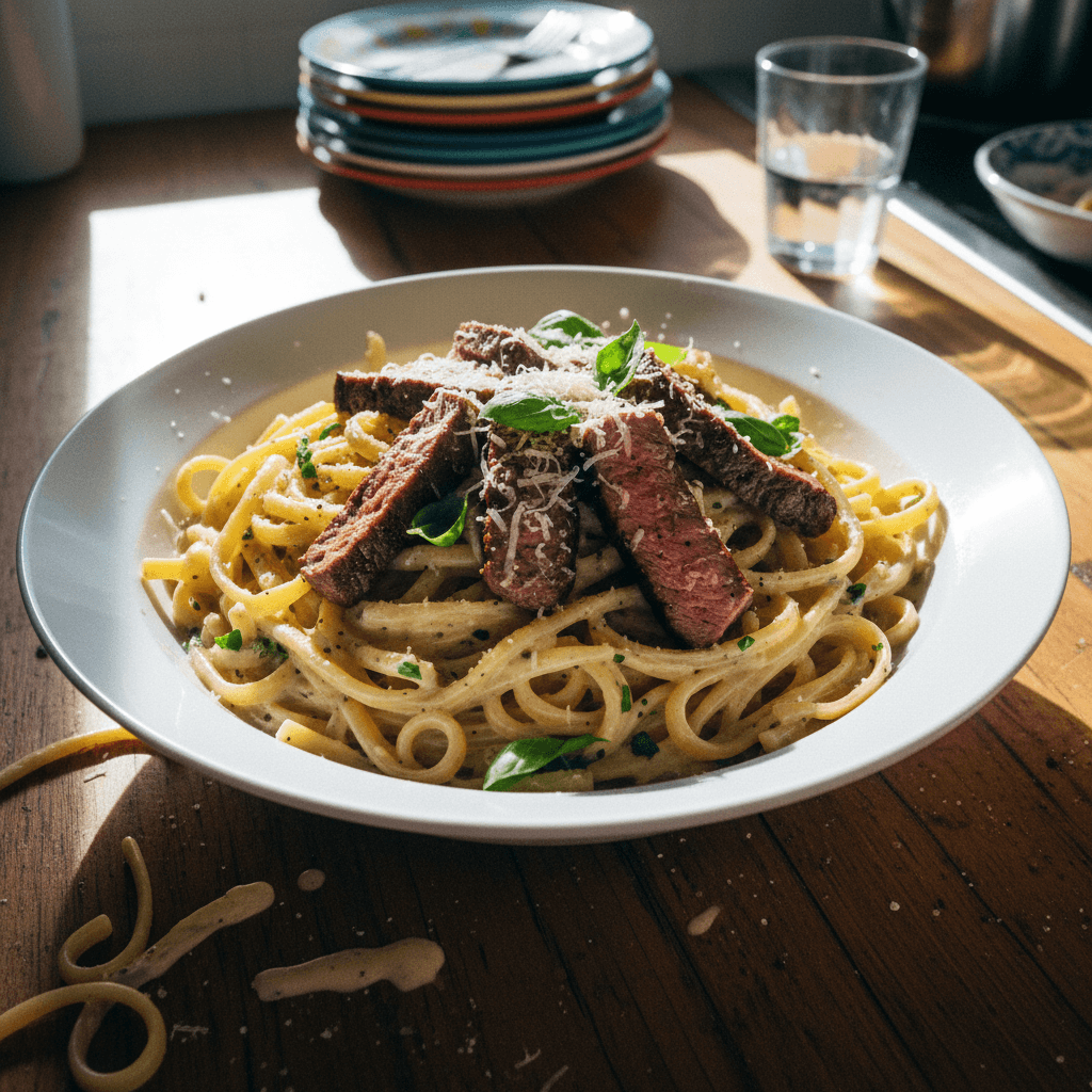 Creamy Steak Alfredo