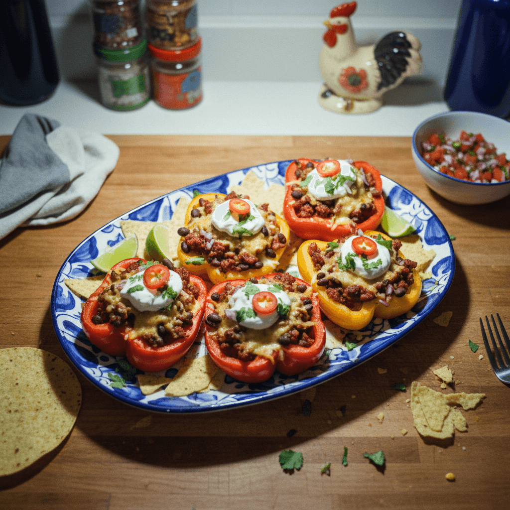 Spicy Chorizo Stuffed Bell Peppers