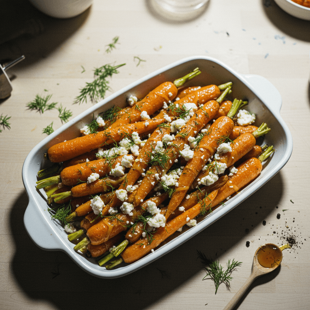 Honey Roasted Carrots with Feta & Dill