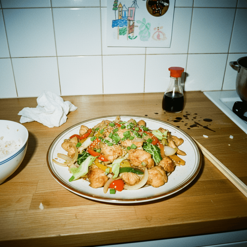 Low-Sodium Chicken Stir-Fry with Cabbage and Peppers