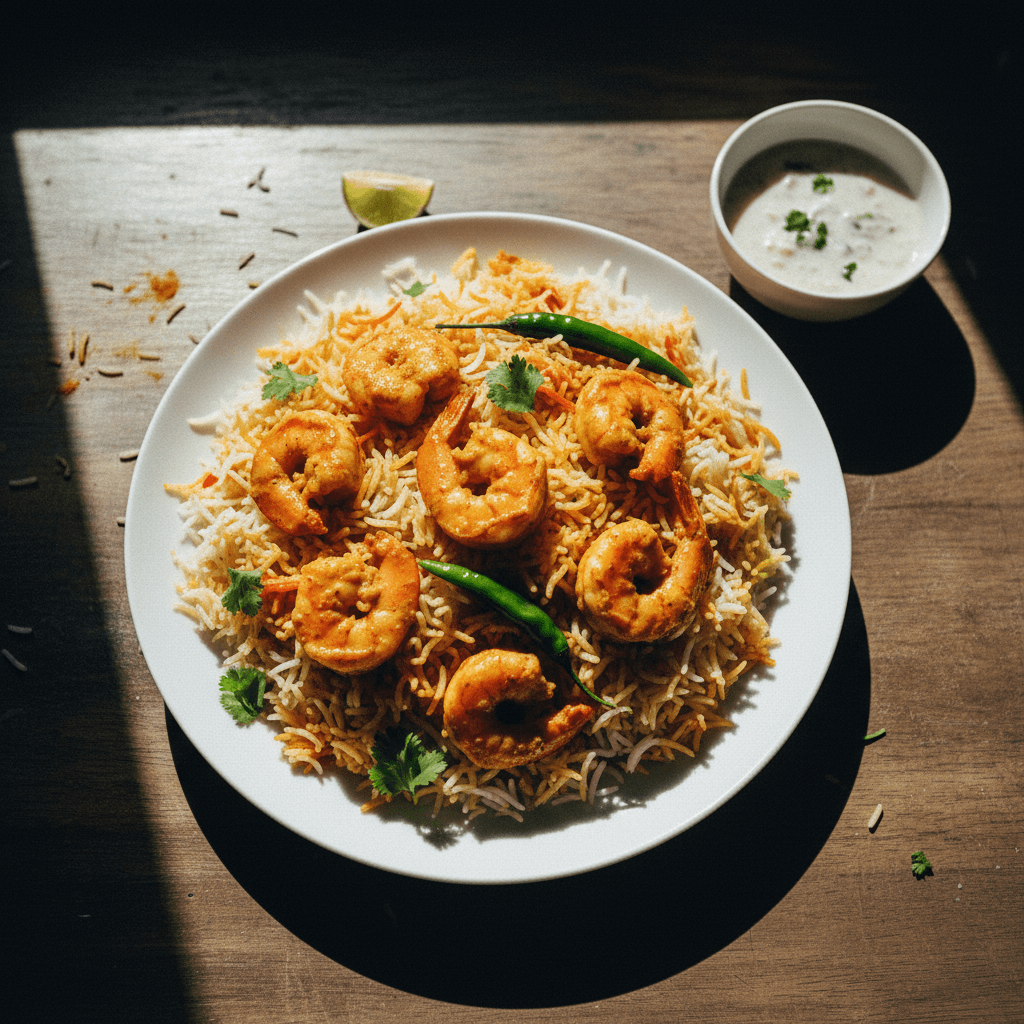 Malai Prawn Biriyani