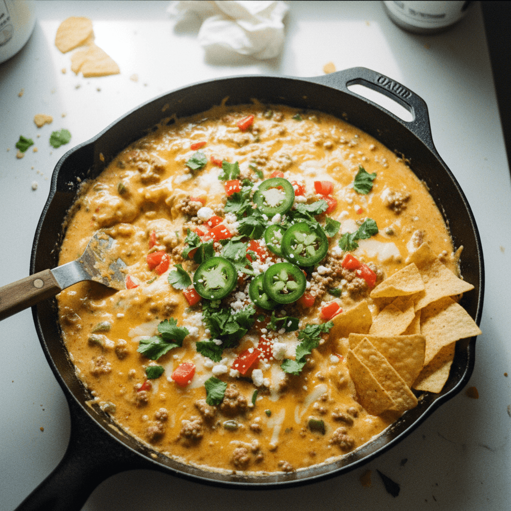 Cast Iron Skillet Cheese Dip