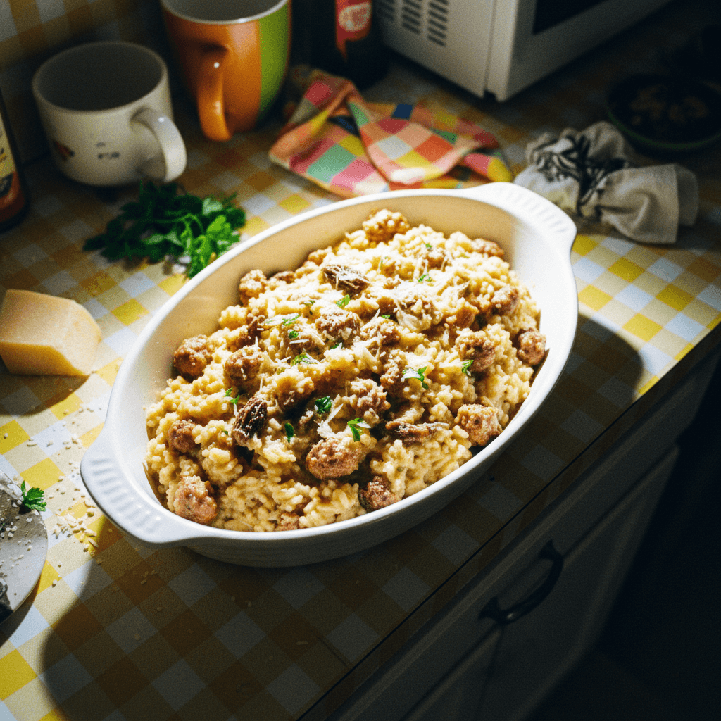 Rice Cooker Italian Sausage and Morel Risotto