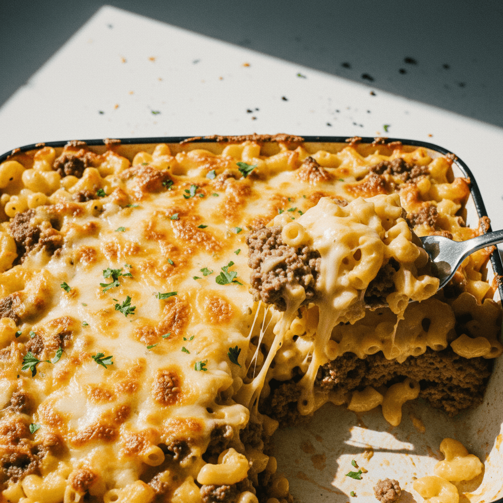 Mac and Cheese Meatloaf Casserole