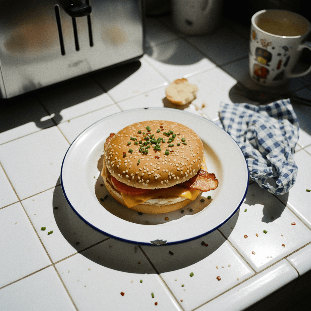 Omelet Bun Sandwich / Egg-Wrapped Breakfast Burger