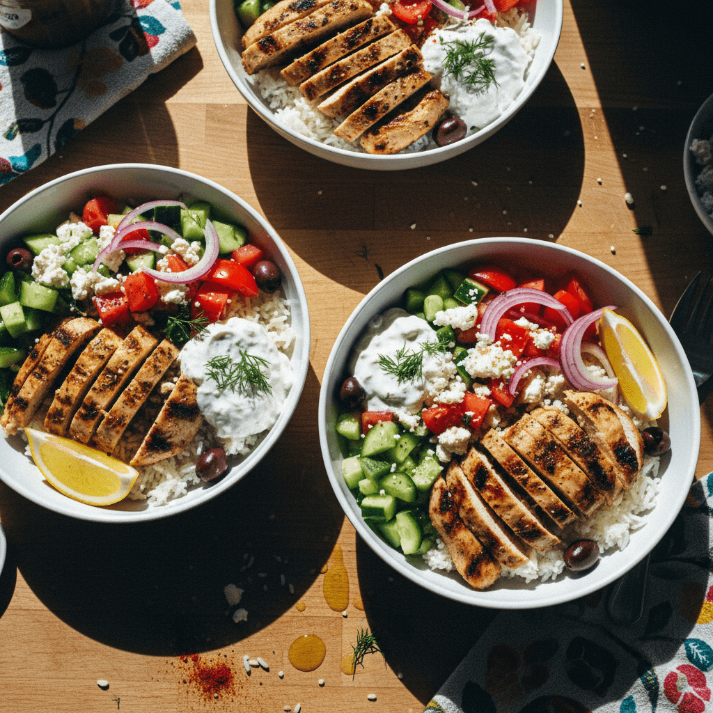 Greek Chicken Gyro Bowls