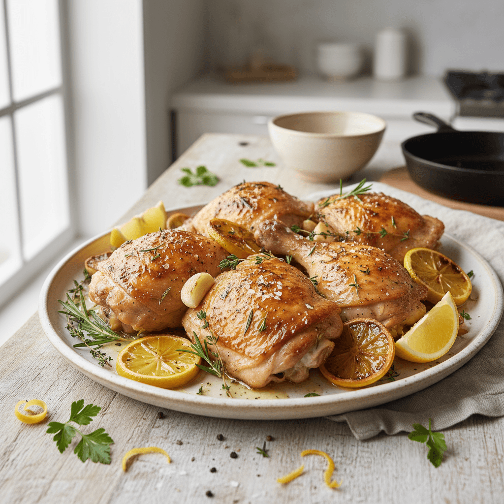 Lemon Herb Roasted Chicken Thighs