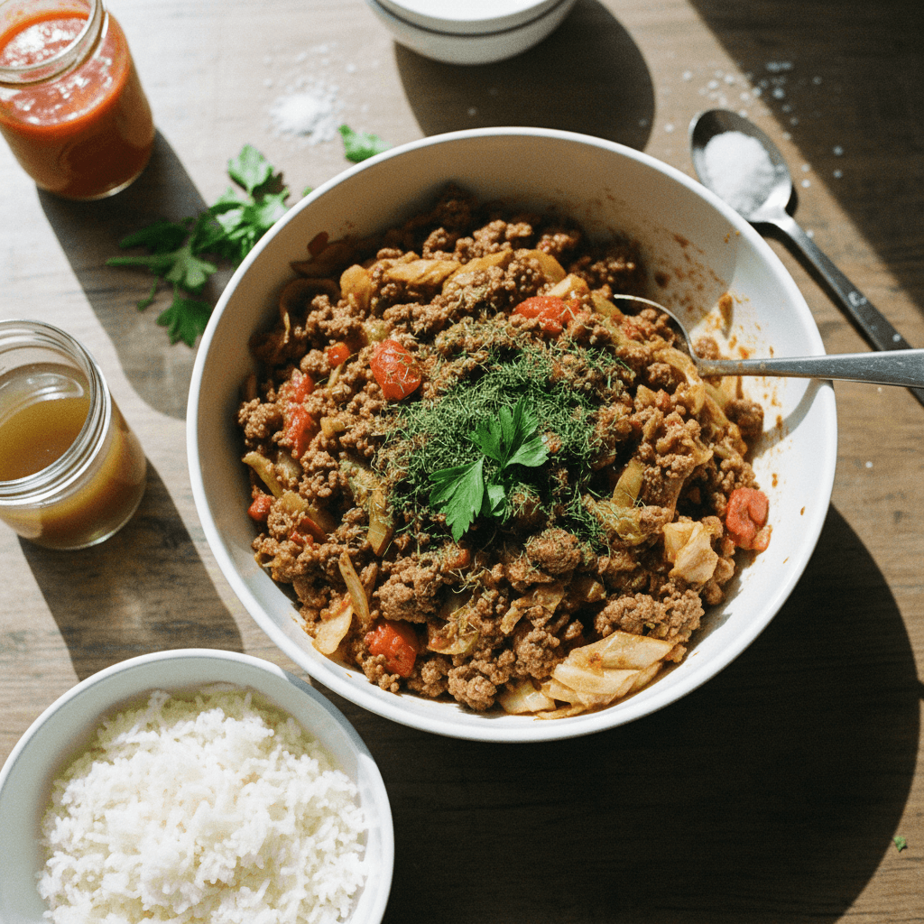 Budget-Friendly Ground Beef and Cabbage Skillet