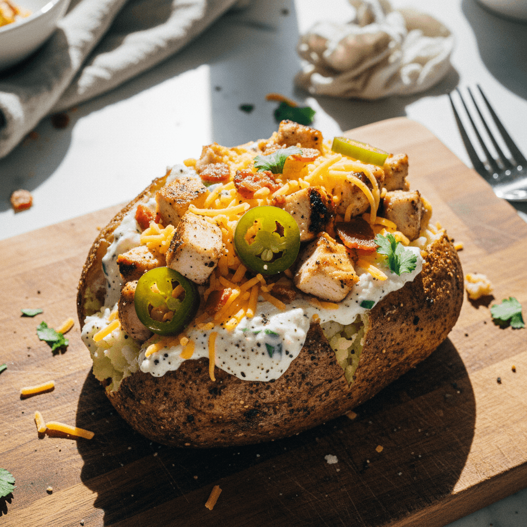 Loaded Jalapeño Popper Chicken Baked Potato