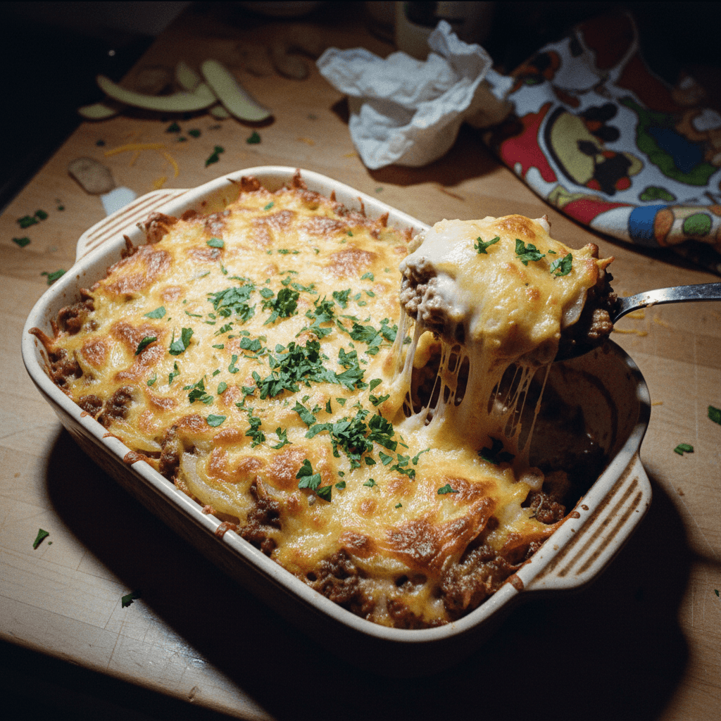 Cheesy Hamburger Potato Casserole