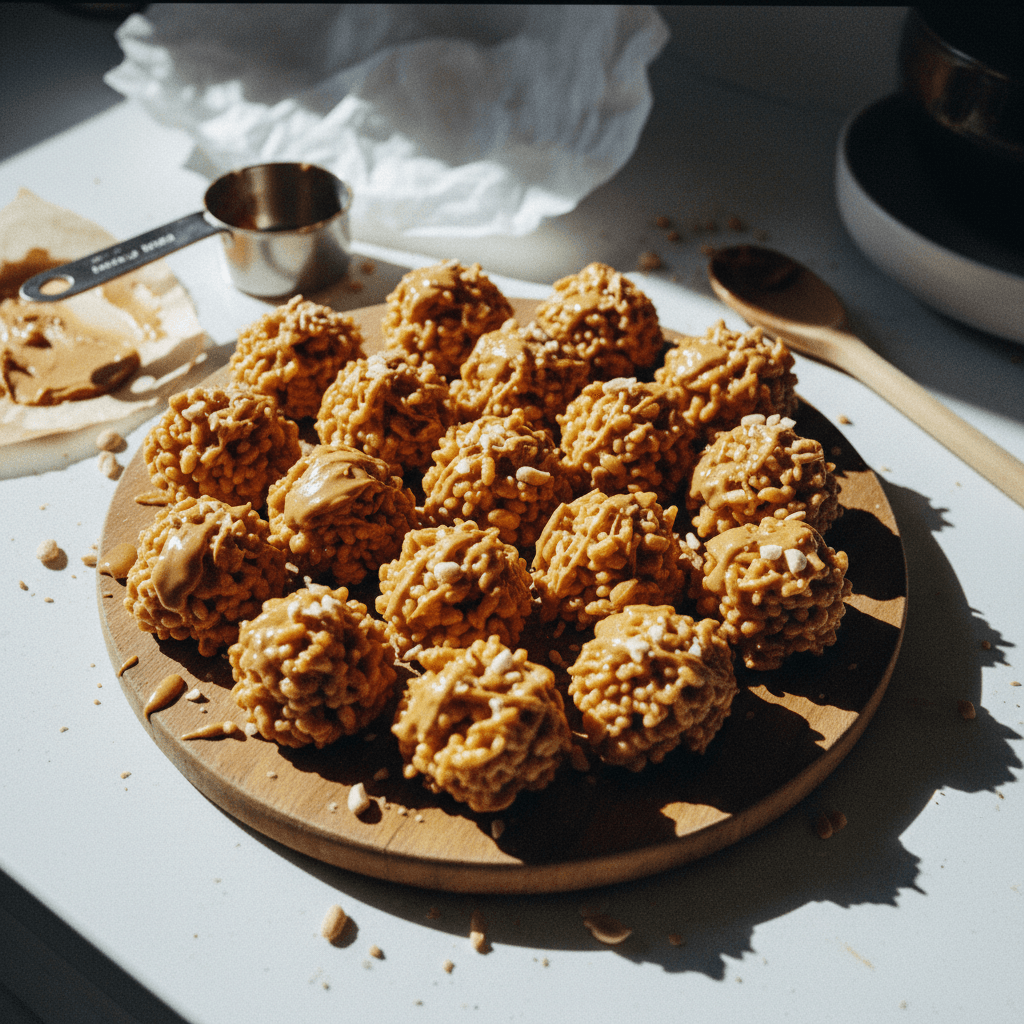 No-Bake Peanut Butter Honey Rice Crispy Bites
