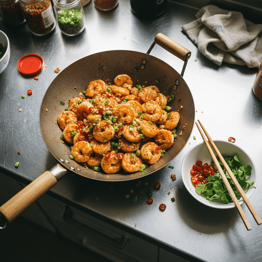 Crispy Wok-Seared Shrimp with Chili Garlic