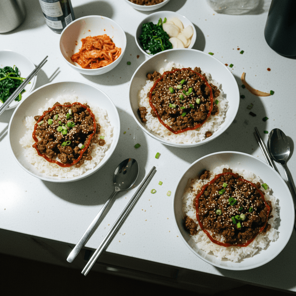 Savory Korean Beef Rice Bowls