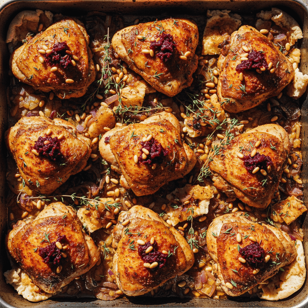 صينية الدجاج بالسماق والزعتر