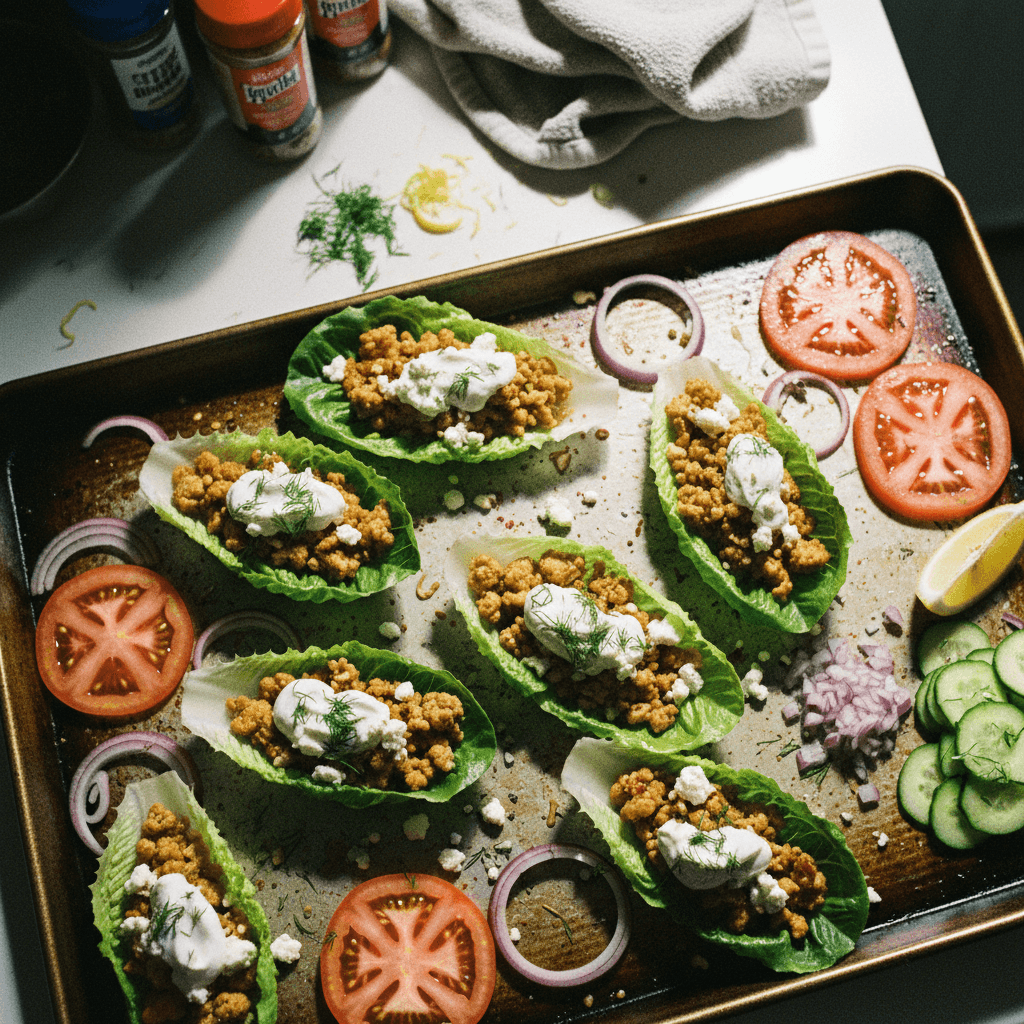 Sheet Pan Chicken Lettuce Cups