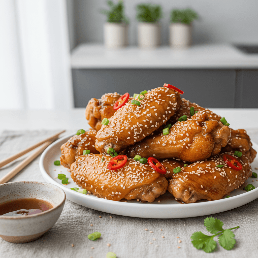 Honey Soy Glazed Crispy Chicken Wings