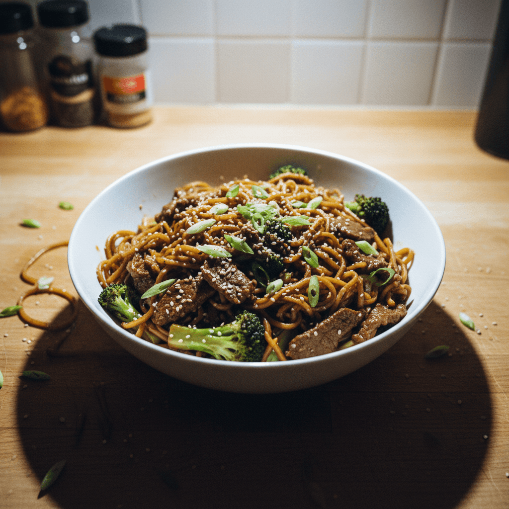 Beef and Broccoli Chow Mein