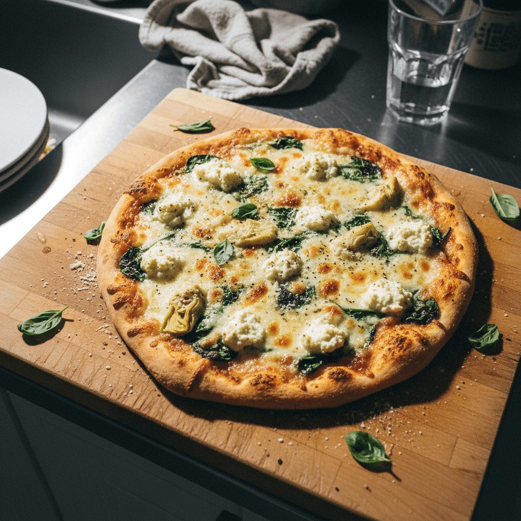 Creamy Spinach Artichoke Flatbread