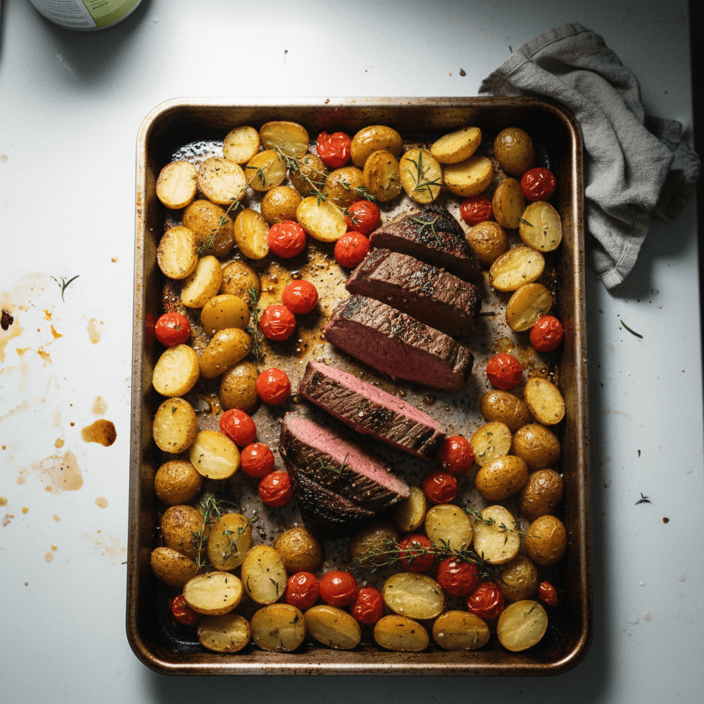 Roast Beef with Potatoes & Cherry Tomatoes