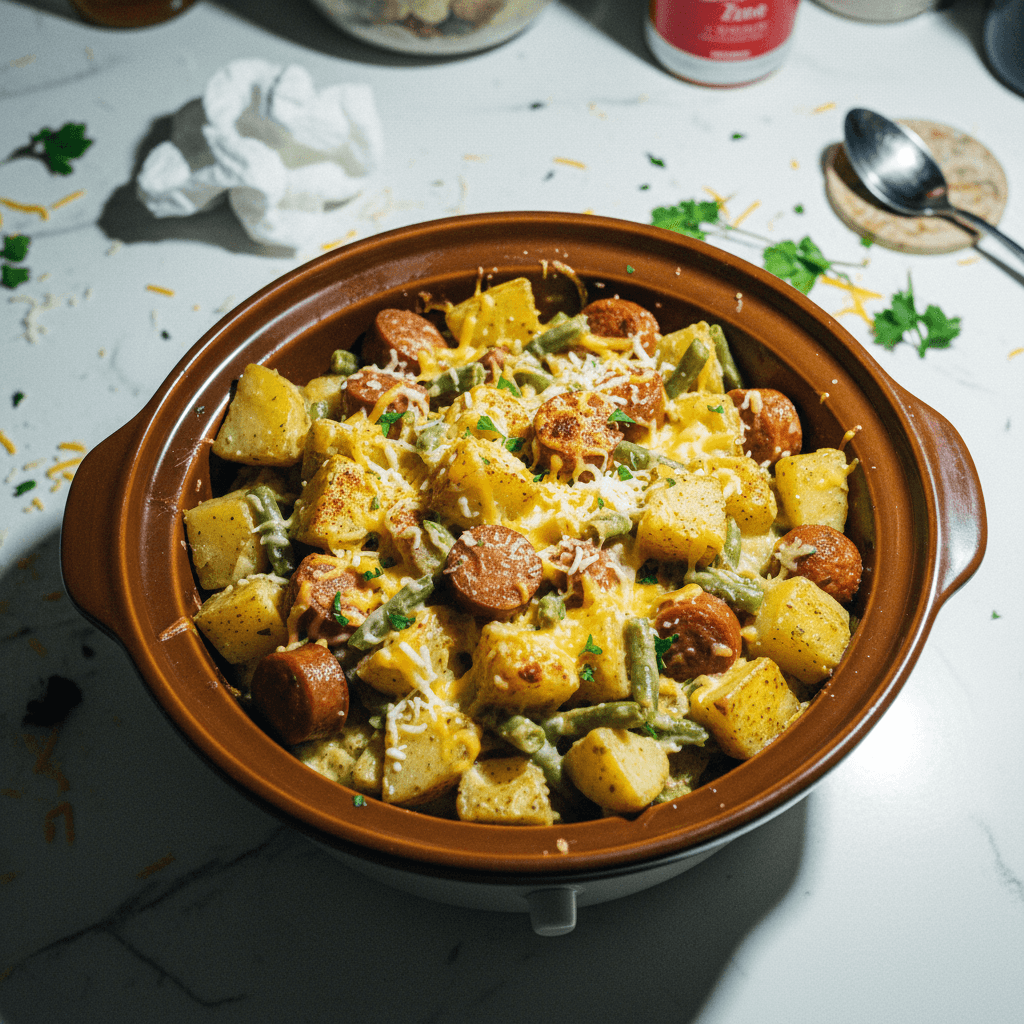 Hearty Slow Cooker Sausage and Potato Bake