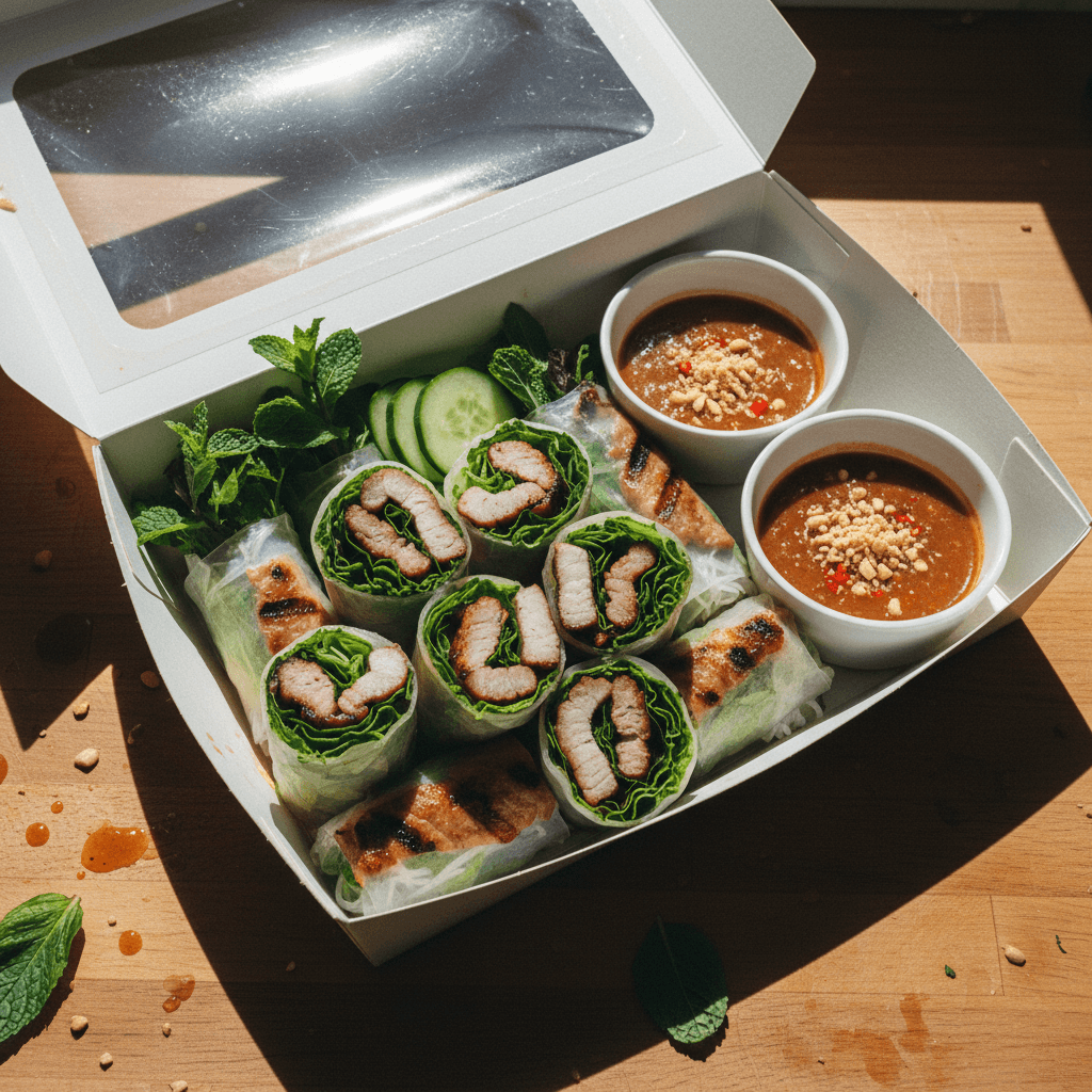 Grilled Pork Spring Rolls