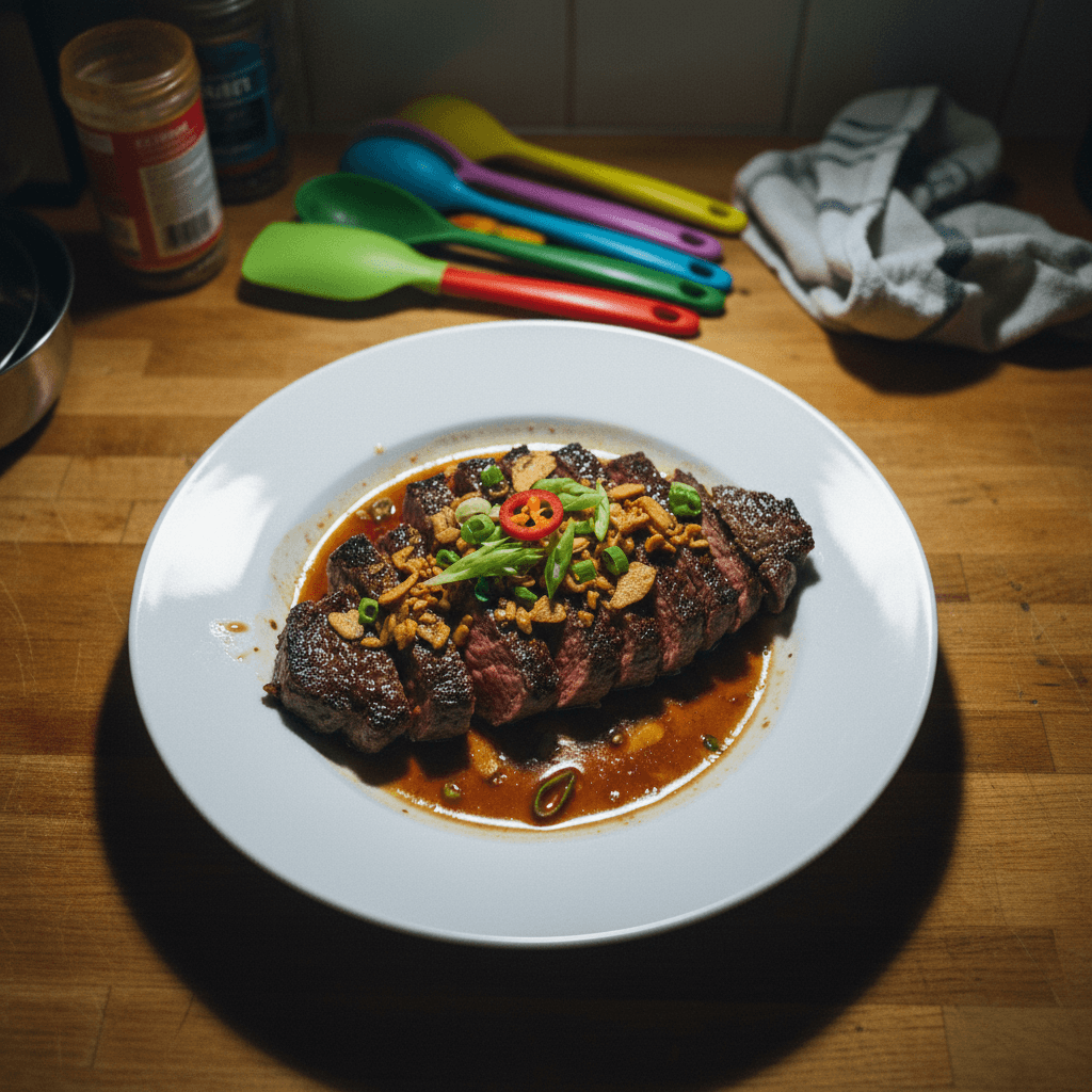 Steak with Garlic and Soy