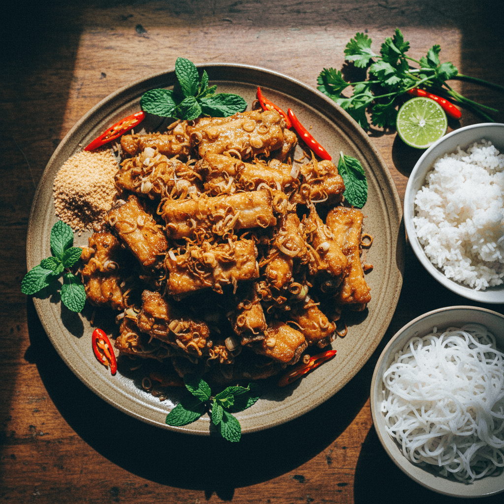 Sườn Sả Chiên (Fried Lemongrass Ribs)