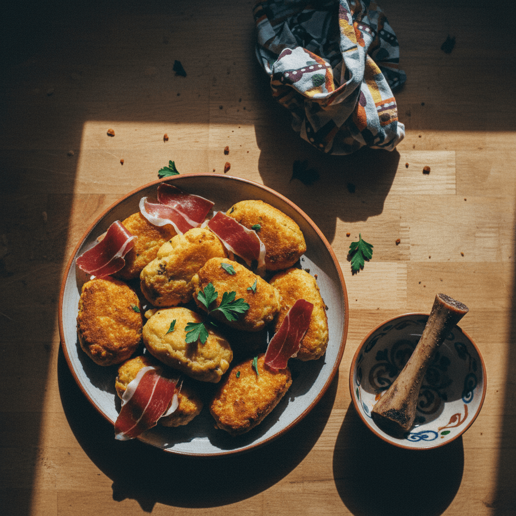 Croquetas de Tortilla de Patata con Jamón Ibérico