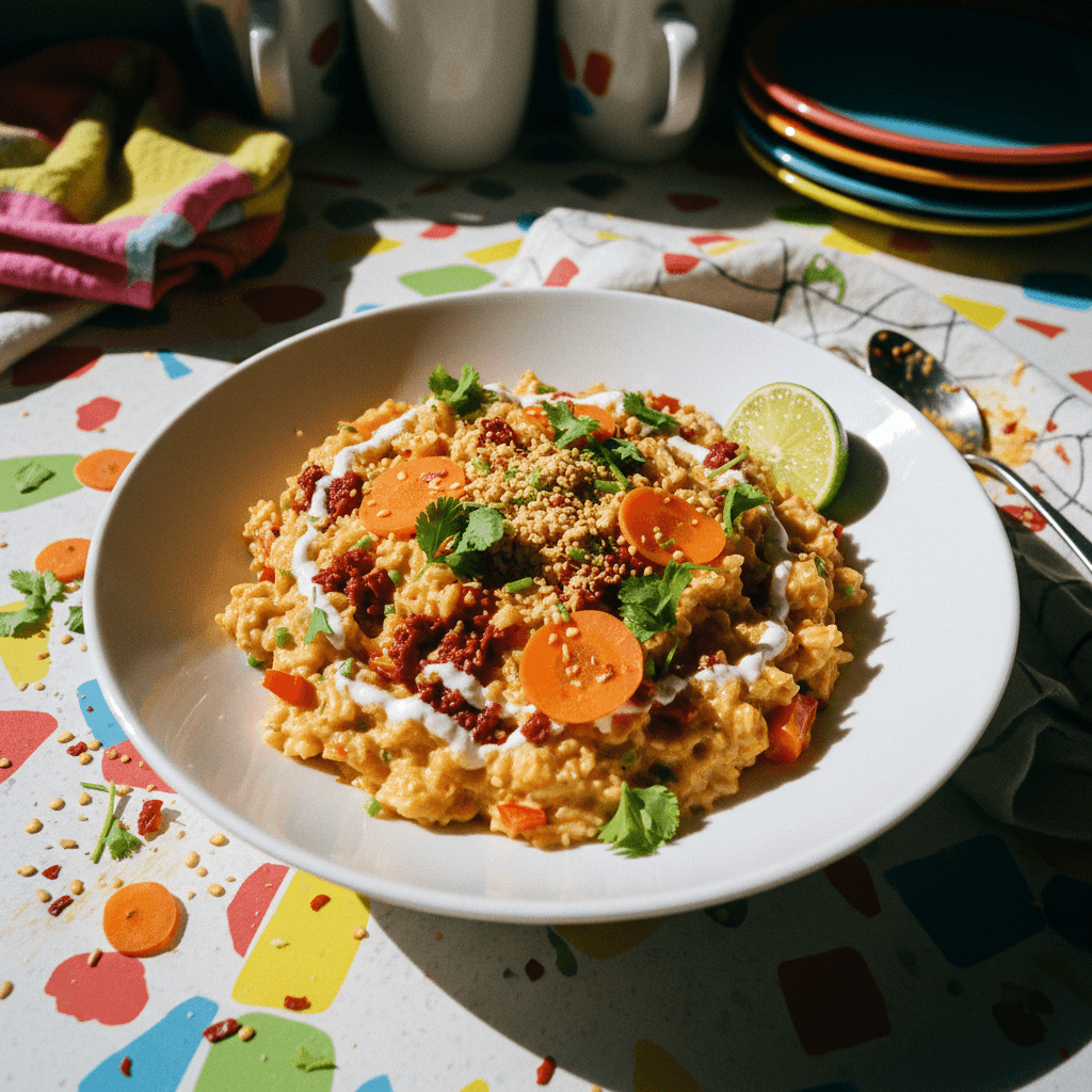 Spicy Creamy Roasted Red Pepper Rice