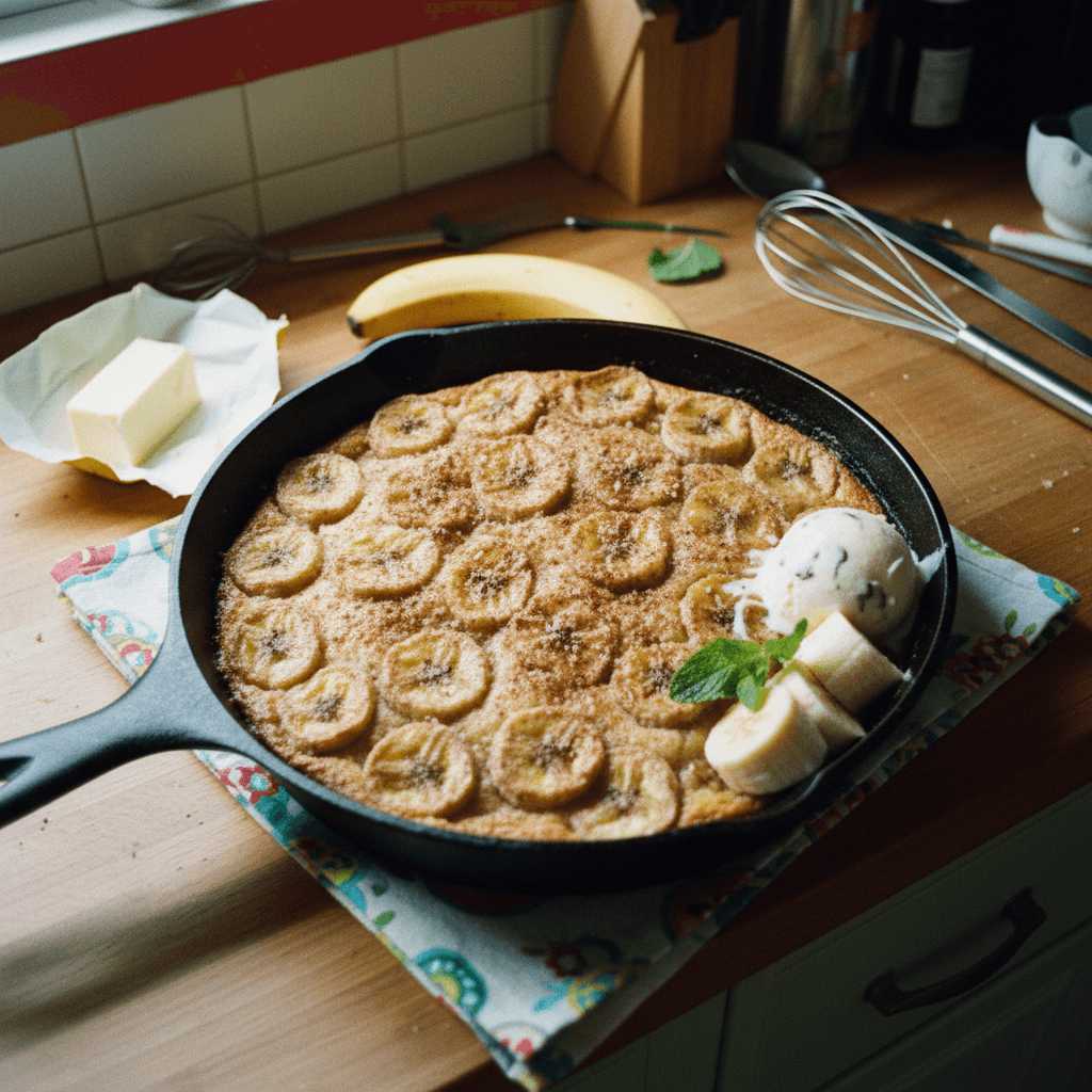 Cast Iron Banana Cobbler