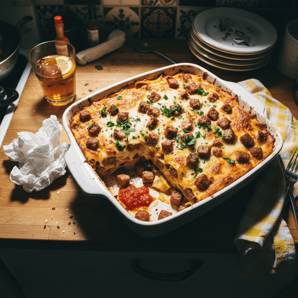 Layered Sausage and Cheese Bake