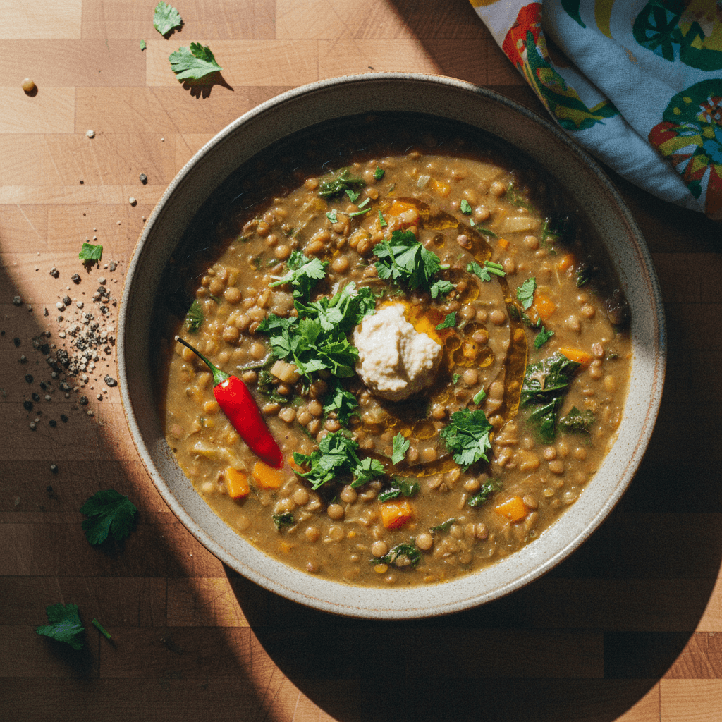 Savory Lentil and Greens Potage