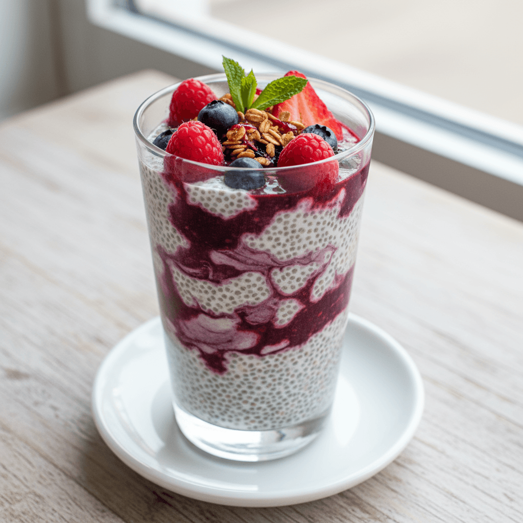Berry Swirl Chia Seed Pudding