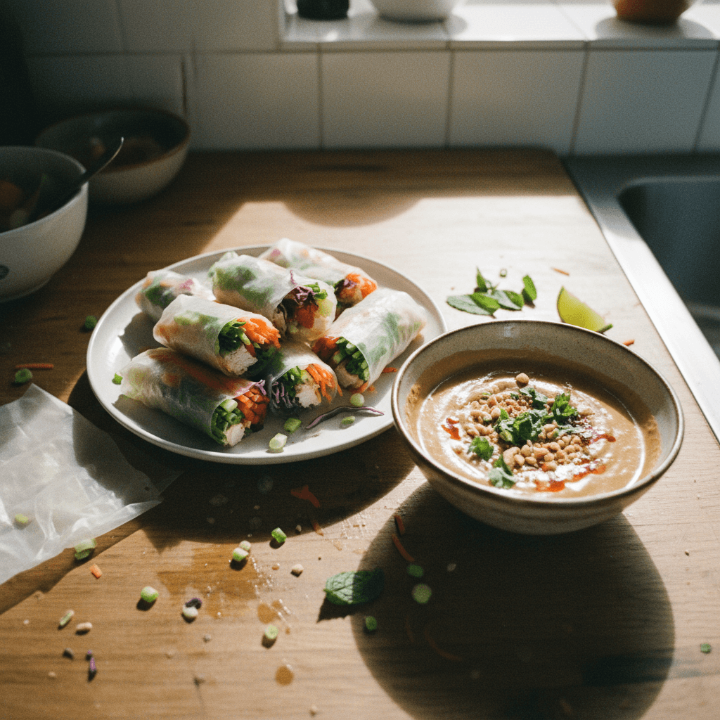 Fresh Rolls with Peanut Sauce