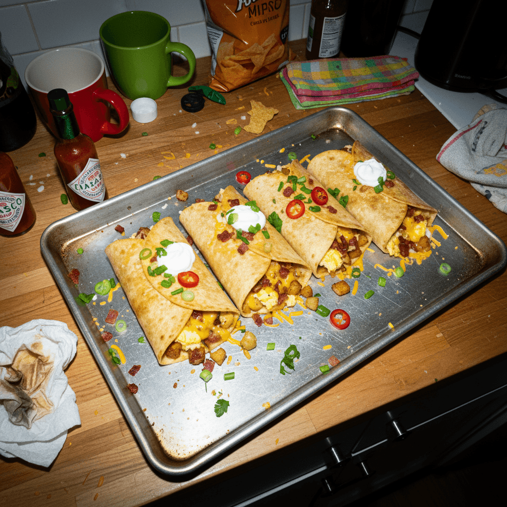 One Pan Loaded Breakfast Burritos