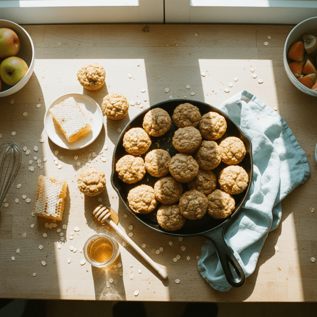 Mini Honey-Oat Muffins