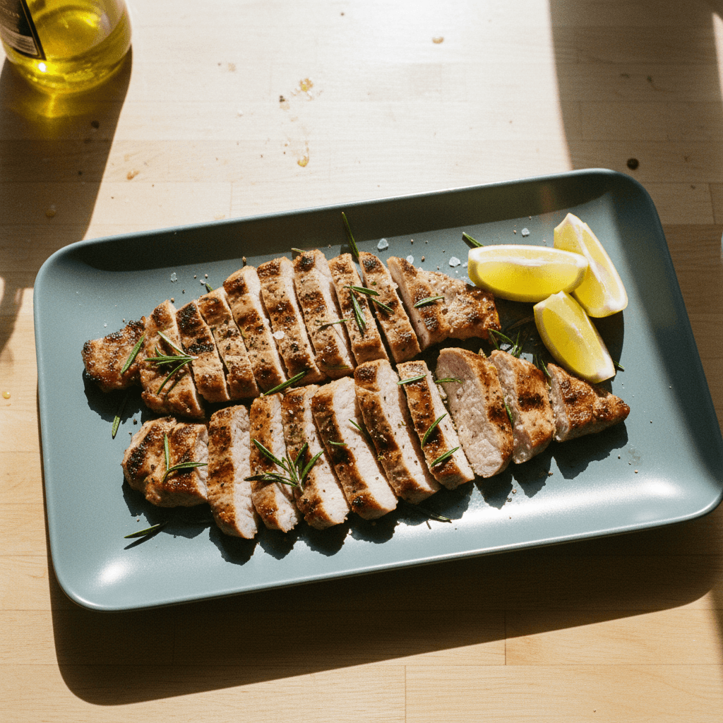 Grilled Pork Slices with Rosemary