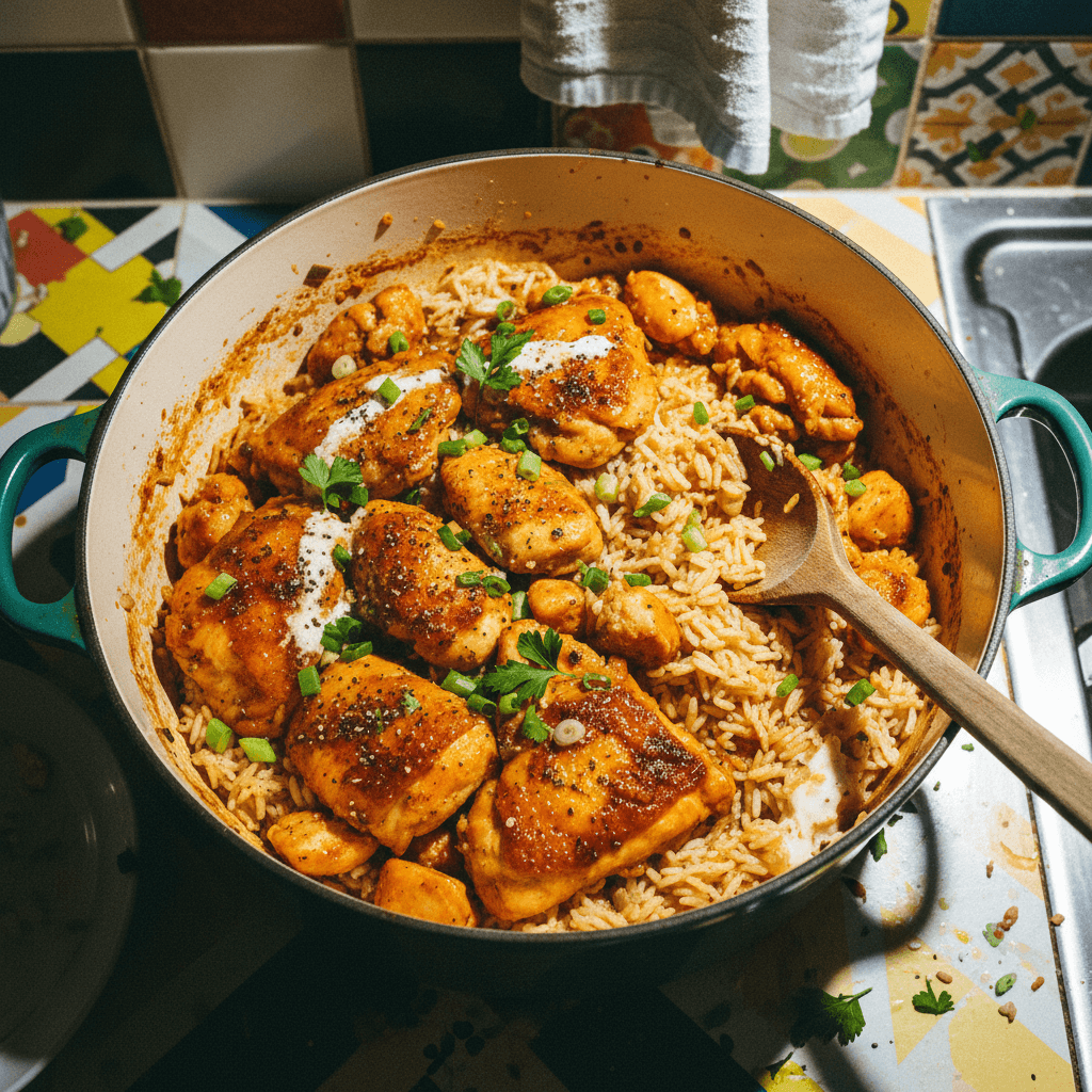 One-Pot Cajun Honey Butter Chicken and Rice